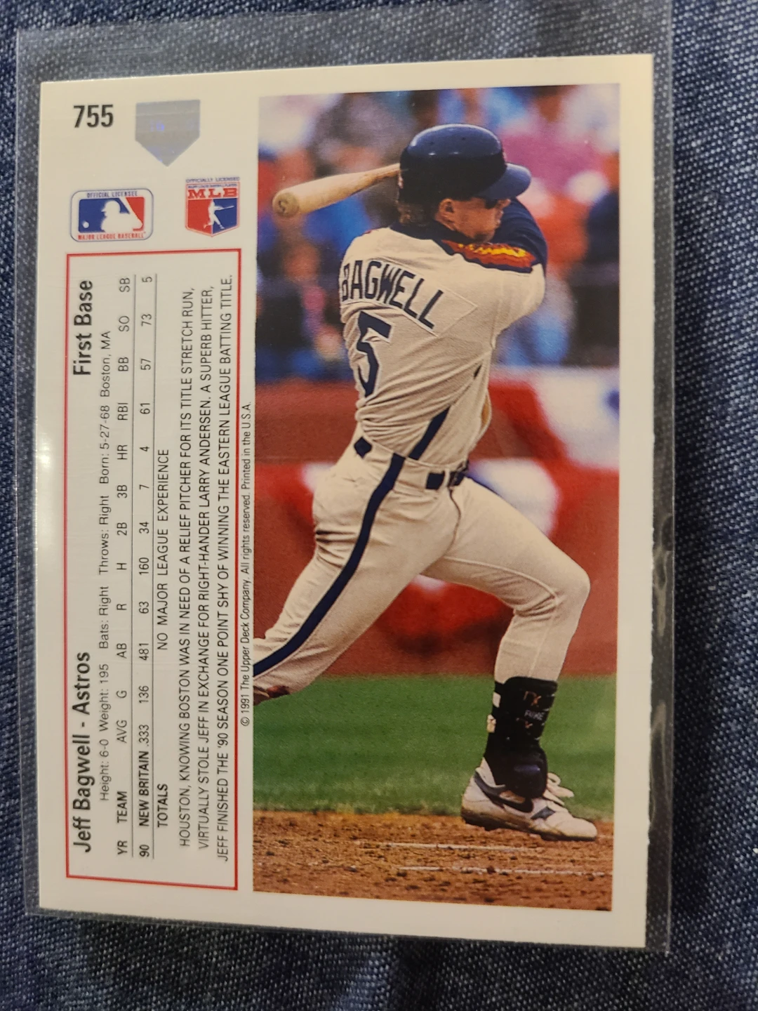 1991 Upper Deck Jeff Bagwell Houston Astros Baseball Card - photo 2