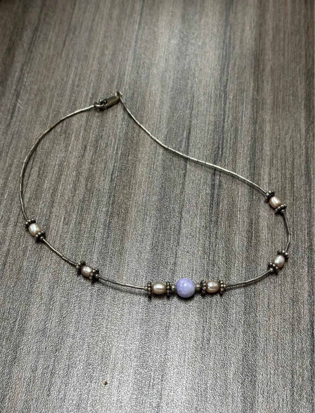 925 solid silver pearl bracelet ( vintage style)
