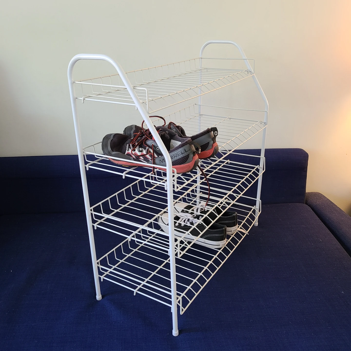 White 4-Tier Wire Shoe Rack Organizer - photo 3