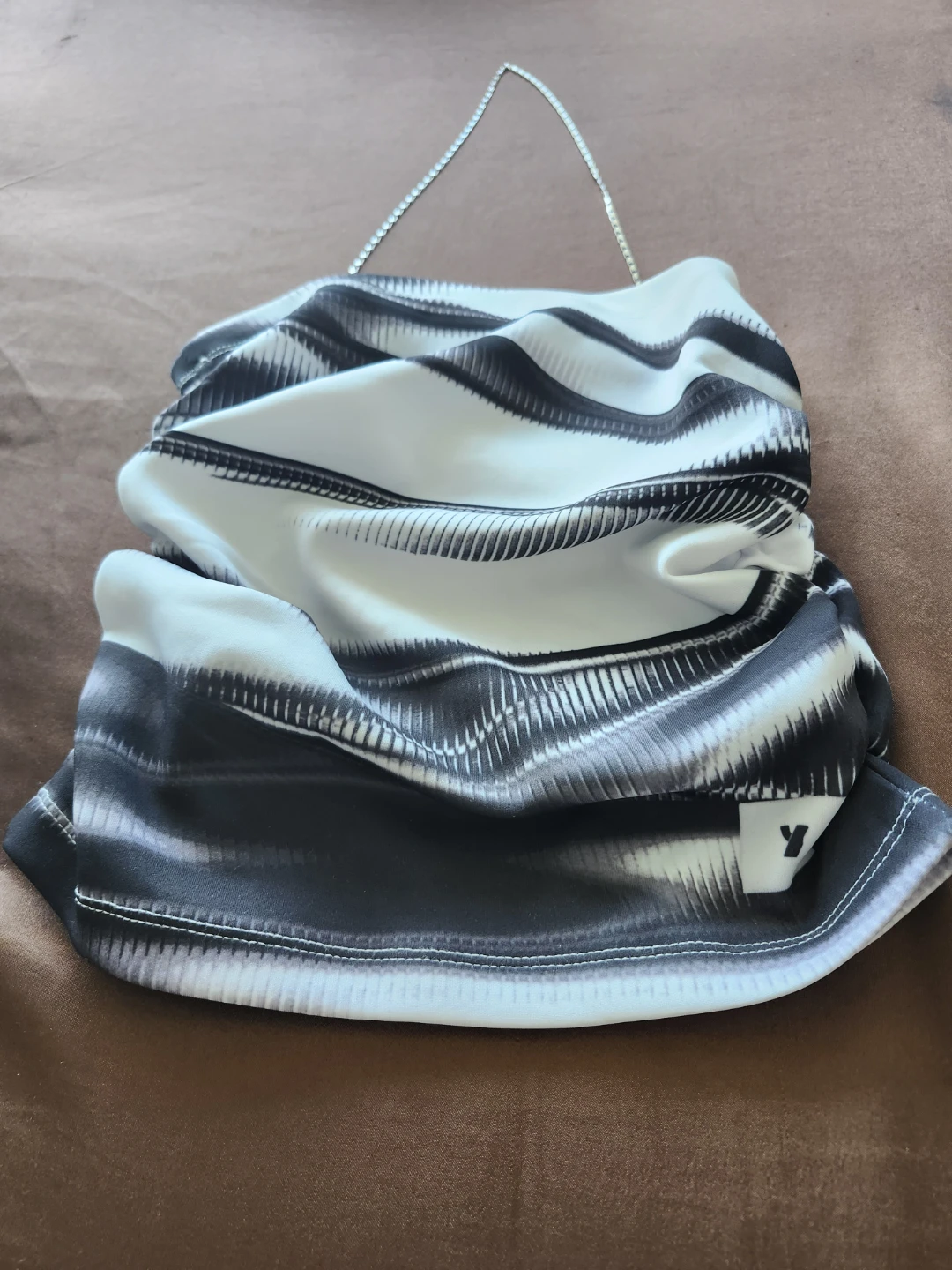 Ruched Tube Top with Chain Strap