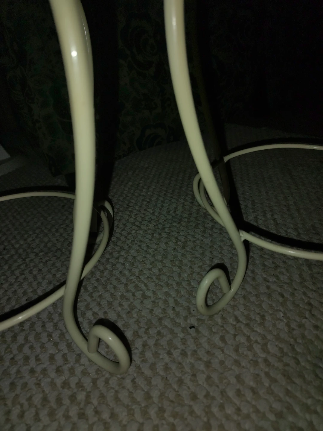 2 Cream Vintage-Look Shabby Chic Floral Accent Stools - photo 5