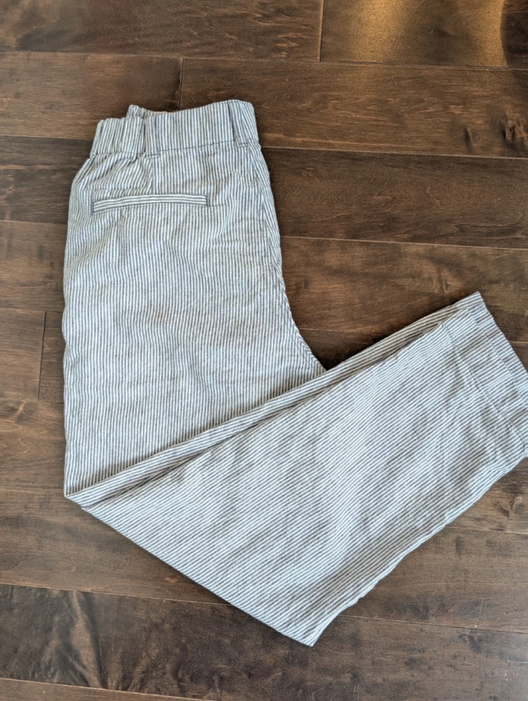 Uniqlo Blue Stripe Cotton Linen Pants