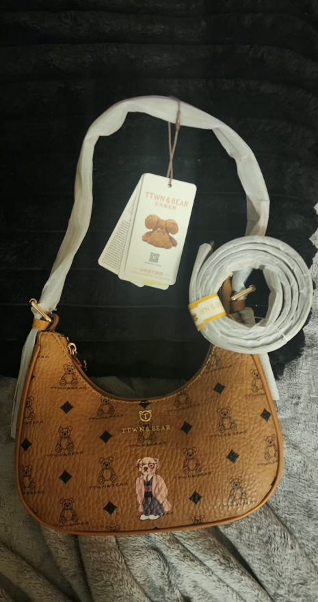TTWN & BEAR Brown Teddy Bear Print Shoulder Bag - photo 3
