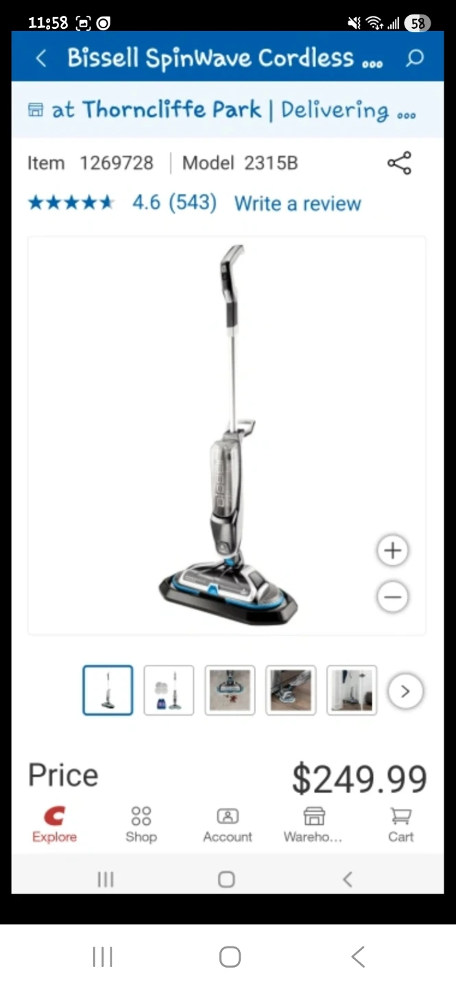 Bissell SpinWave Cordless Hard Floor Cleaner 2315B - photo 2