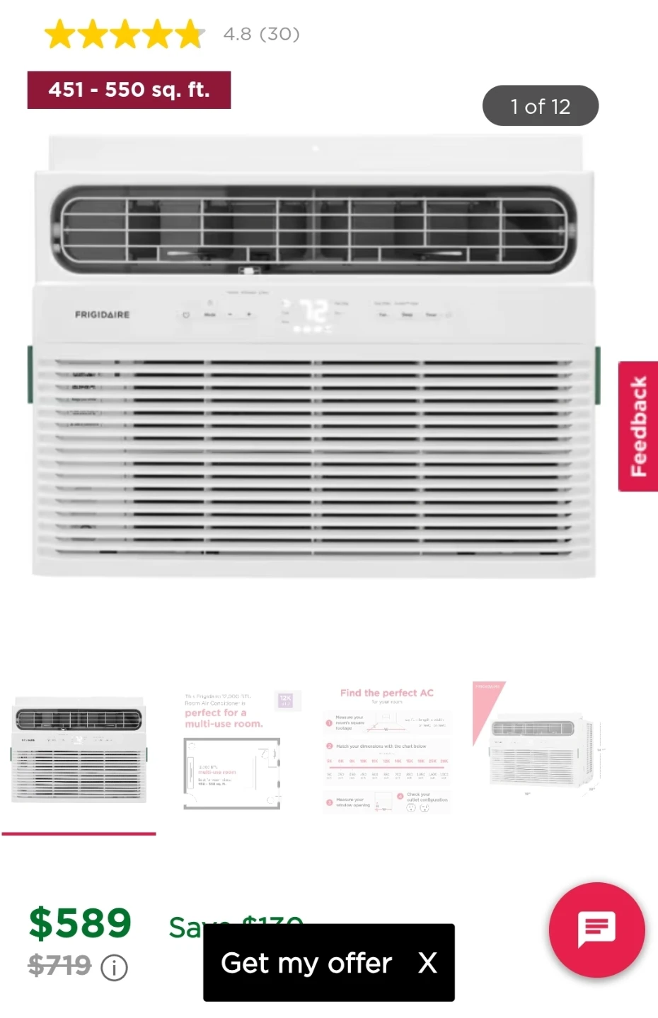 Frigidaire 12,000 BTU Window Air Conditioner