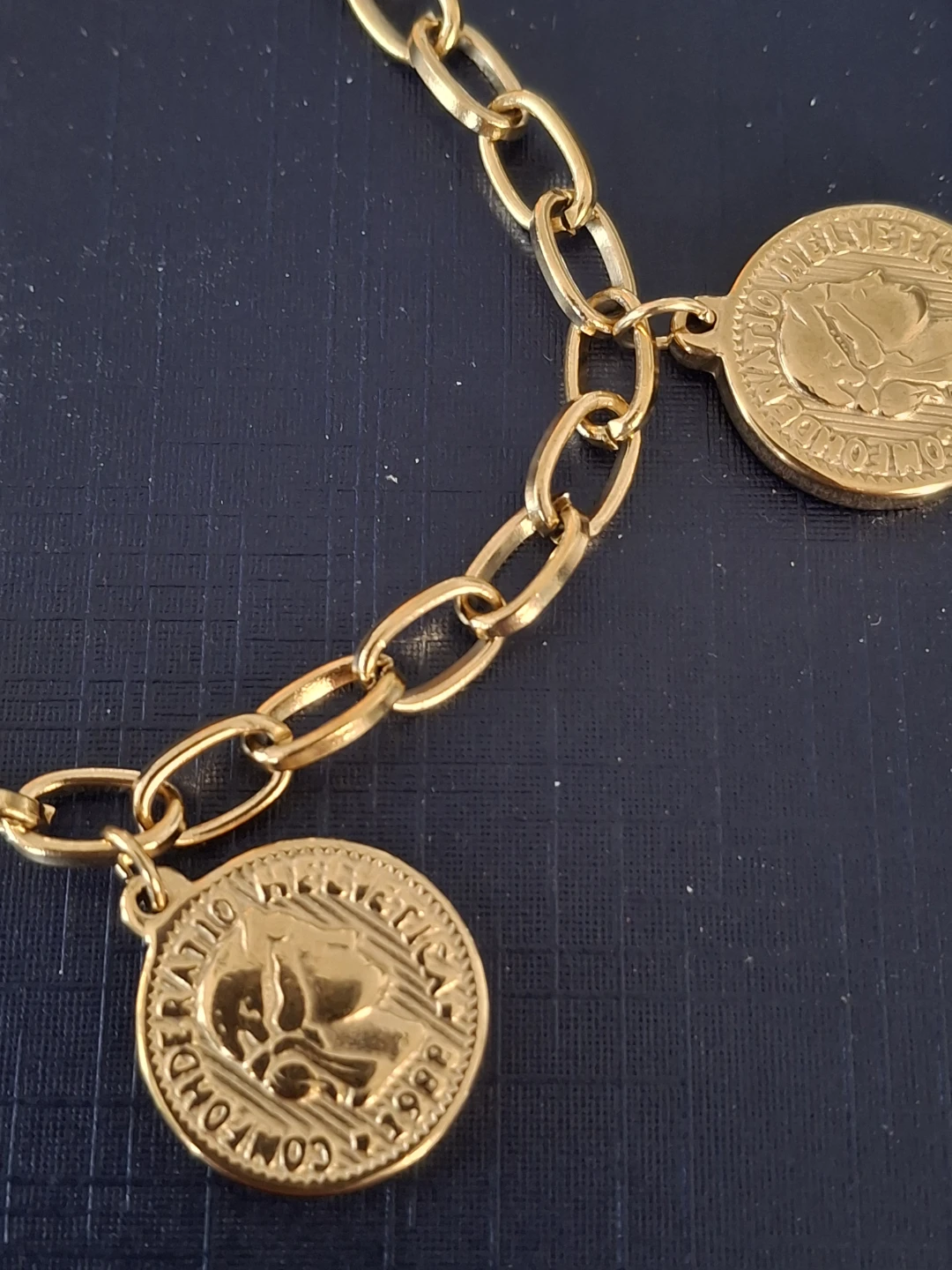 Gold Tone Coin Charm Bracelet - photo 2