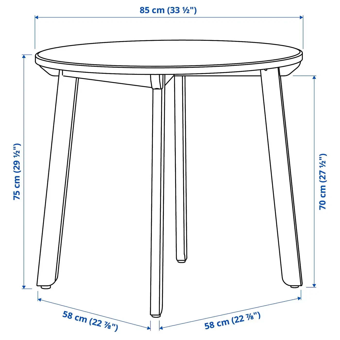 Round Wooden IKEA Dining Table with 2 chairs - photo 4