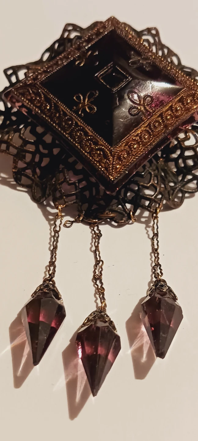 Antique Victorian Stunning Filigree Amethyst Brooch - photo 3