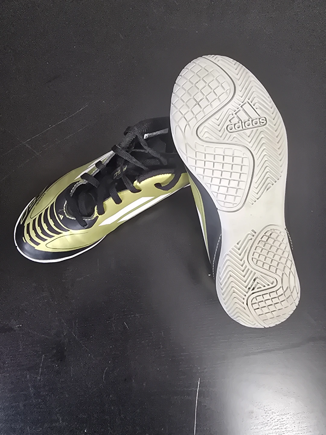 Adidas Messi F50 Indoor Soccer Shoes Gold/Black Youth Size 3 - photo 3