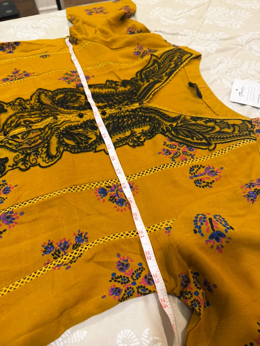 Garnet Yellow Embroidered 2- Pcs Suit - photo 5
