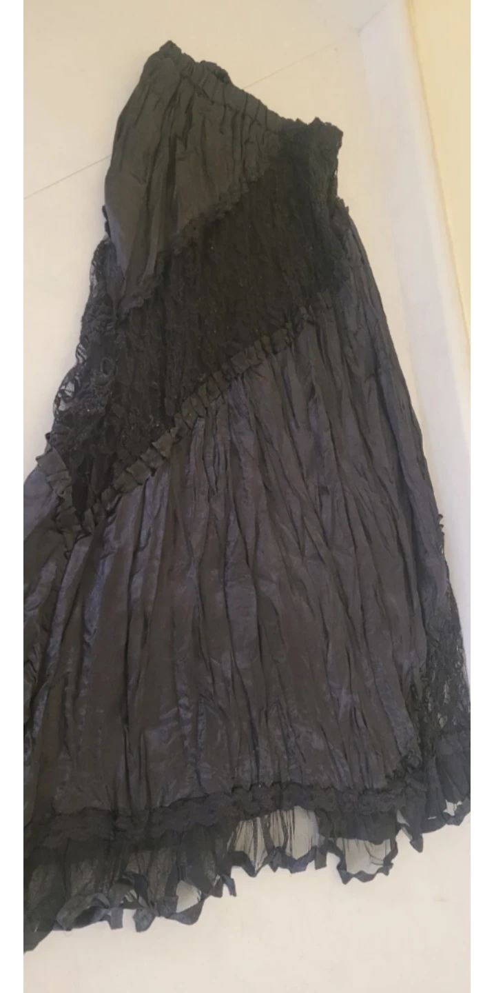Black Lace Trimmed Skirt