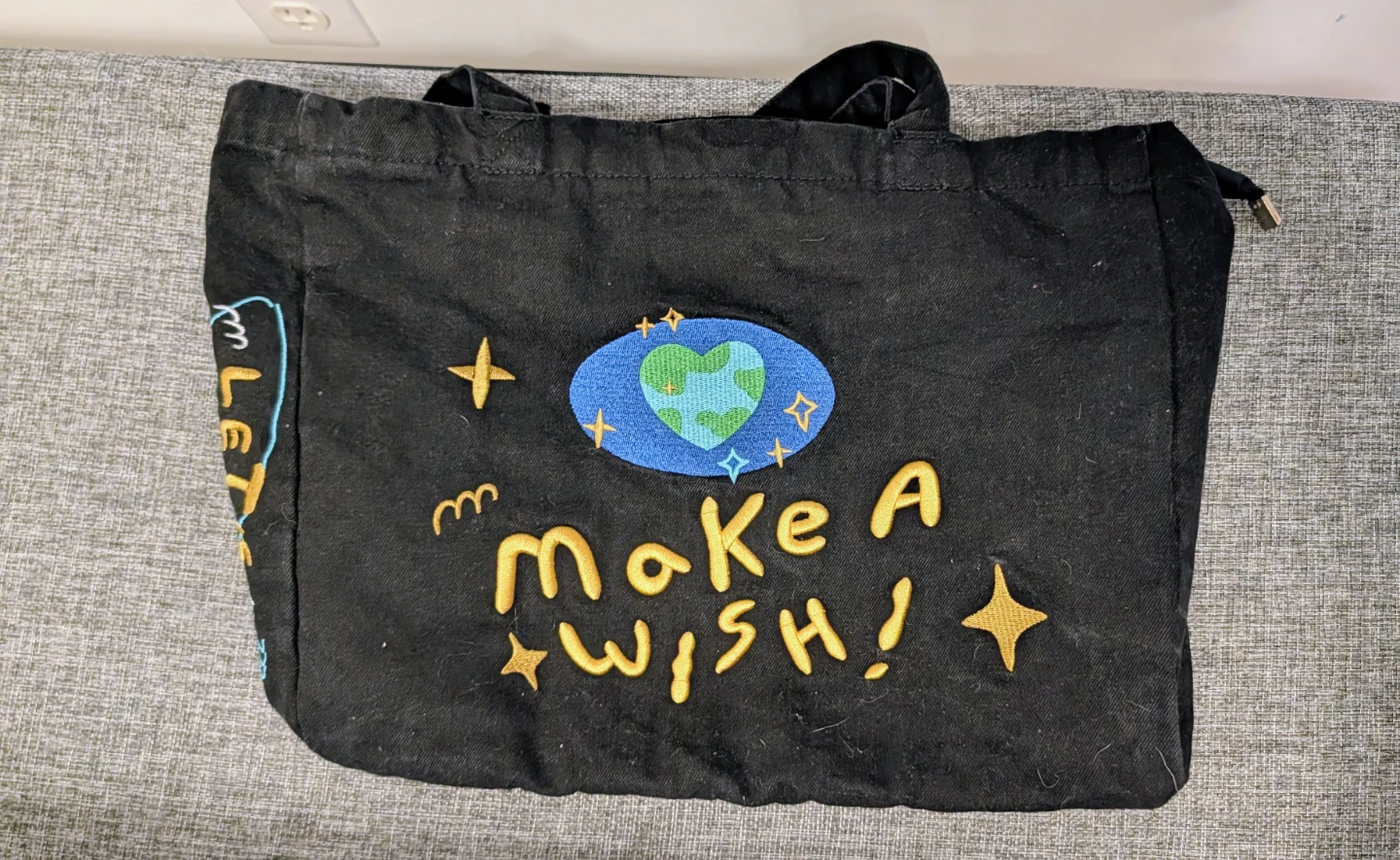 Black Make A Wish Bag with Embroidered Designs - photo 2