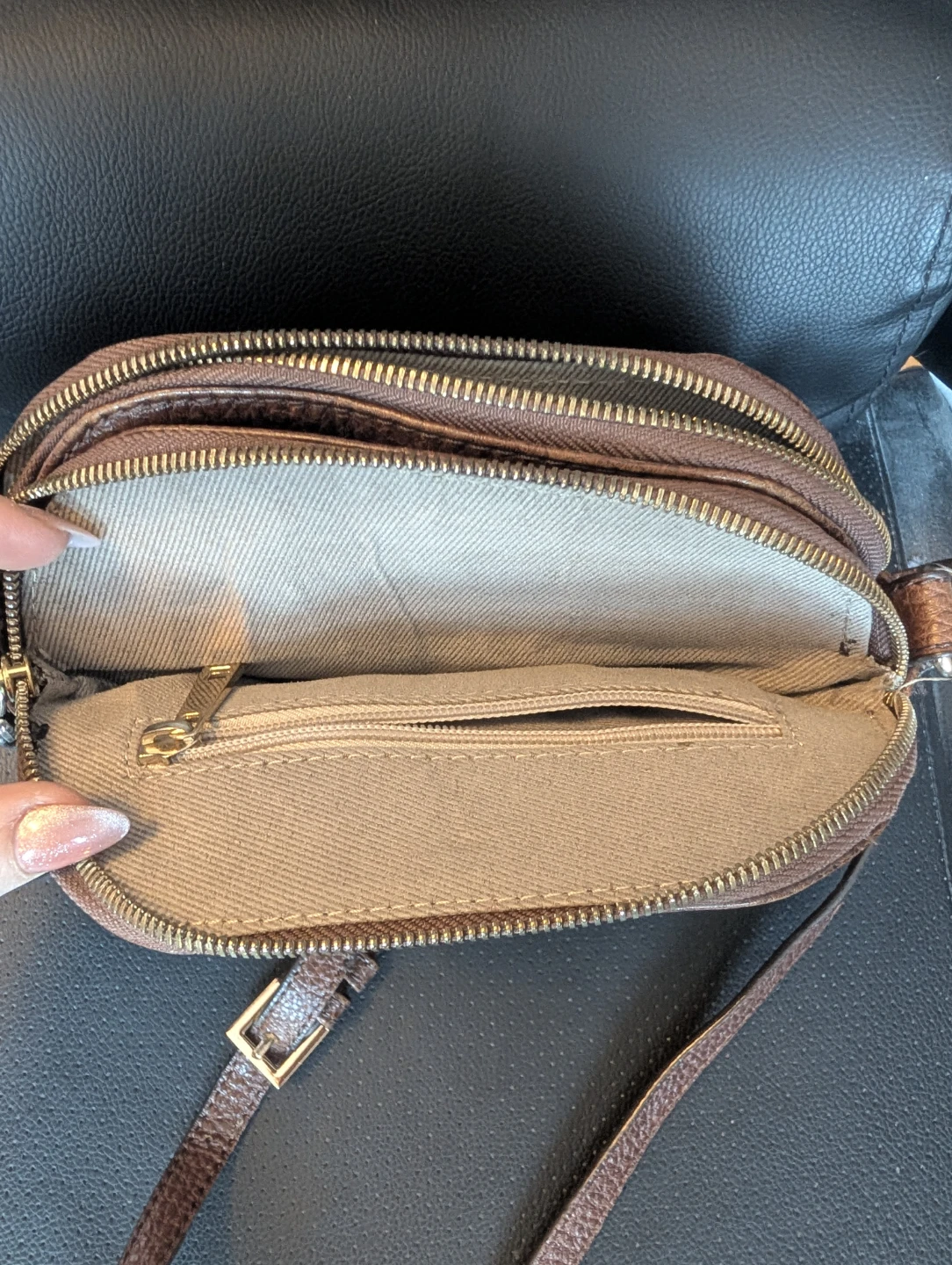 Brown Leather Crossbody Bag - photo 4
