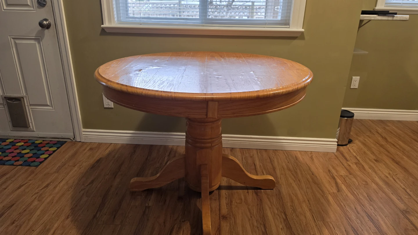 Wooden Pedestal Dining Table - photo 2