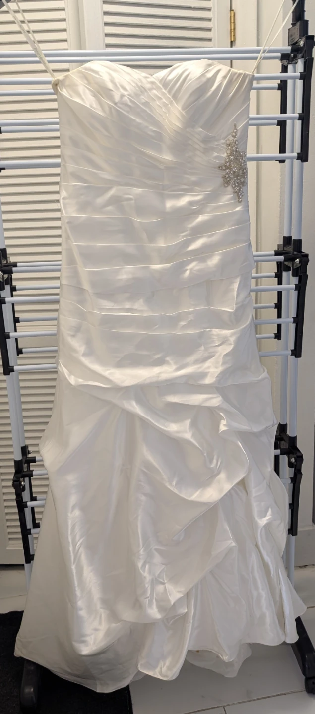Strapless Ruched Wedding Dress with Embellishment