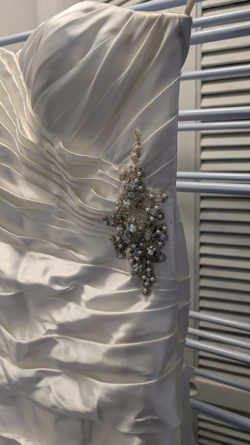 Strapless Ruched Wedding Dress with Embellishment - photo 2