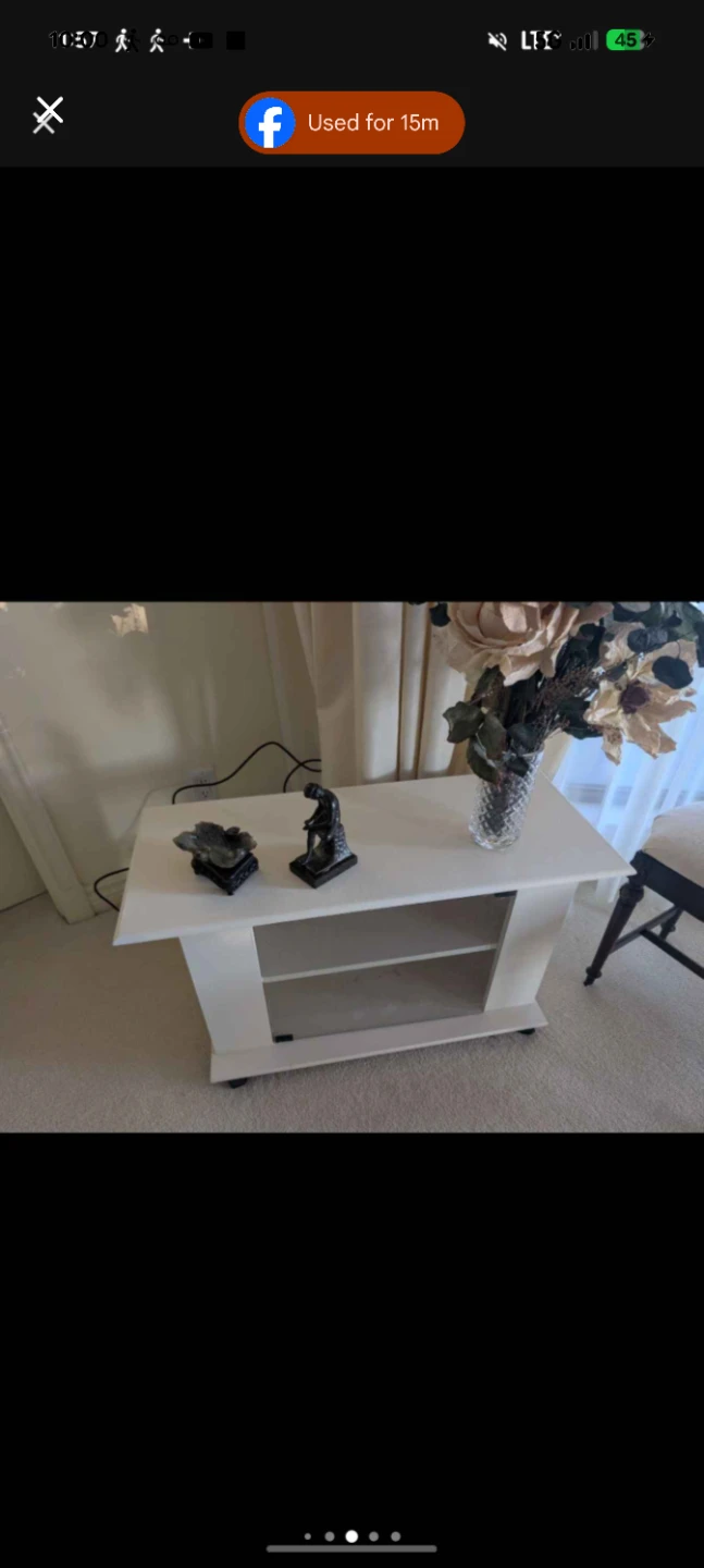 White Coffee Table with Shelf