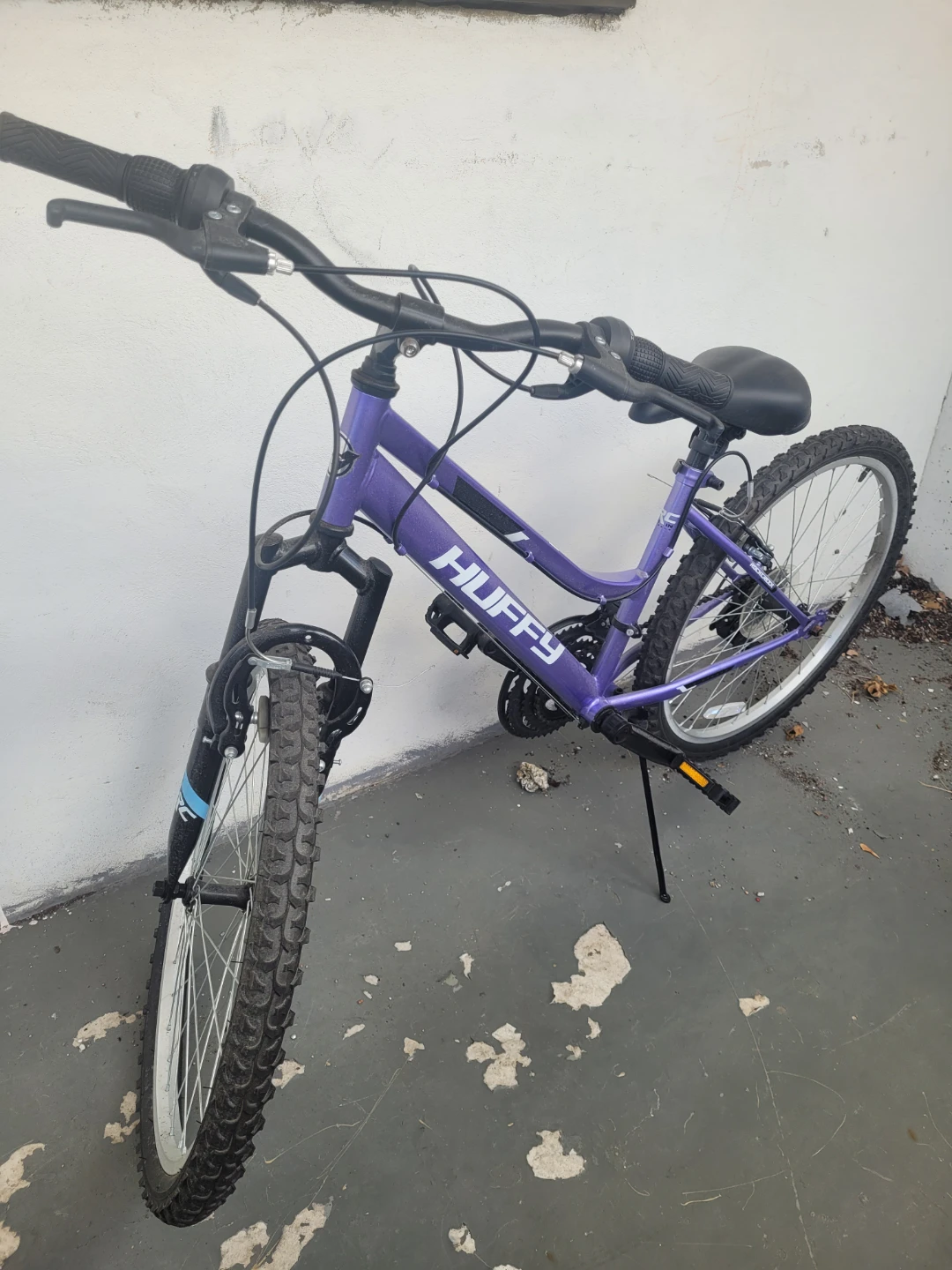 Purple Huffy Mountain Bike