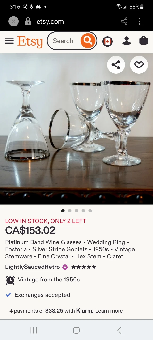 Set of 4 Vintage Platinum Band Wine Glasses🌱 - photo 4