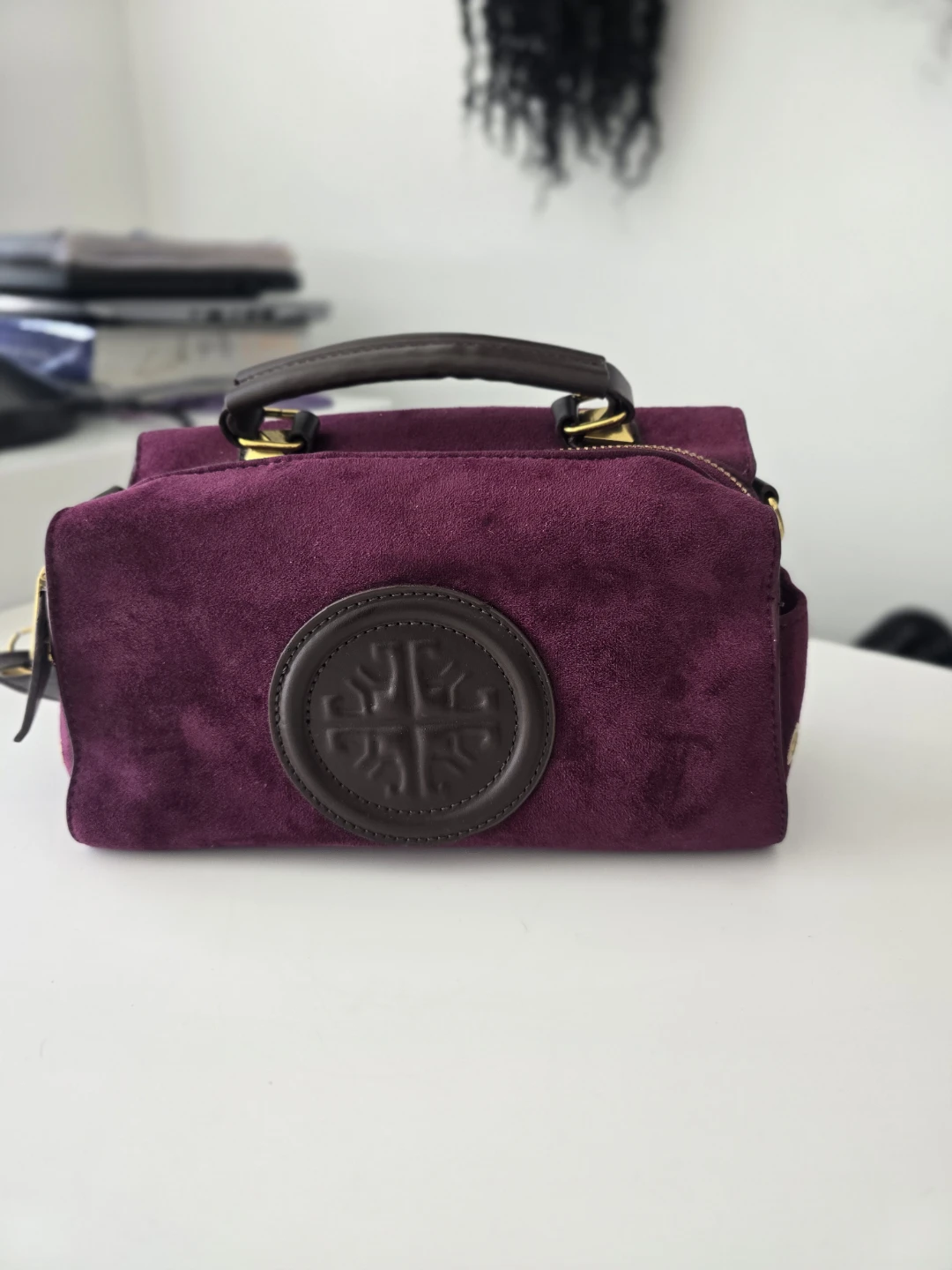 Purple Suede Mini Handbag