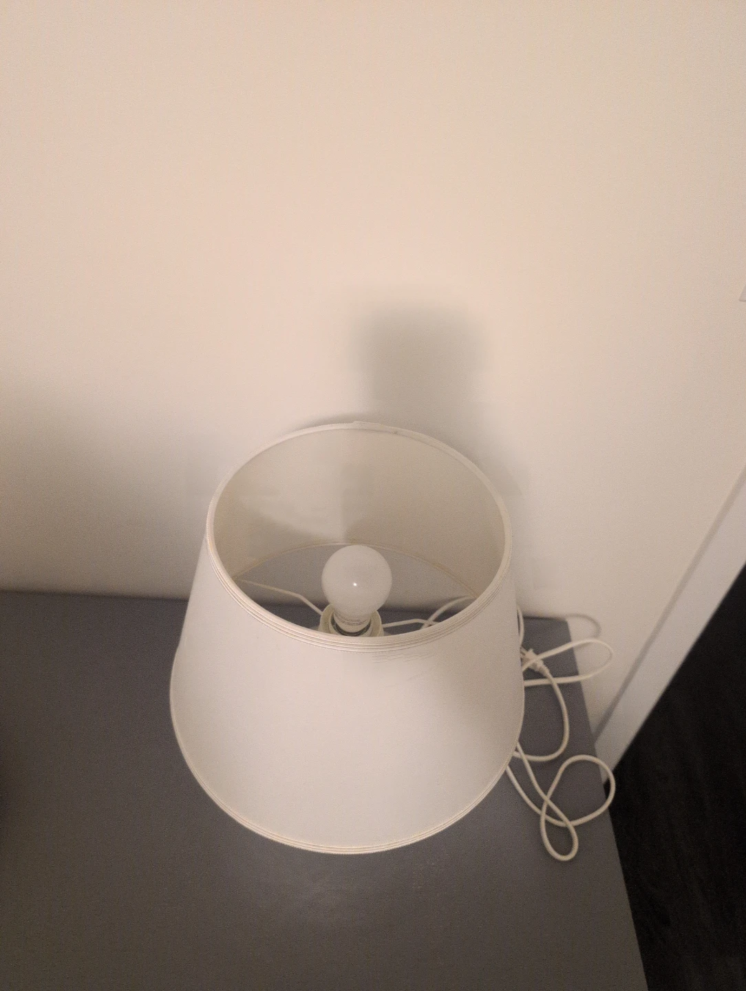 Silver Bedside Lamp with White Shade - photo 2