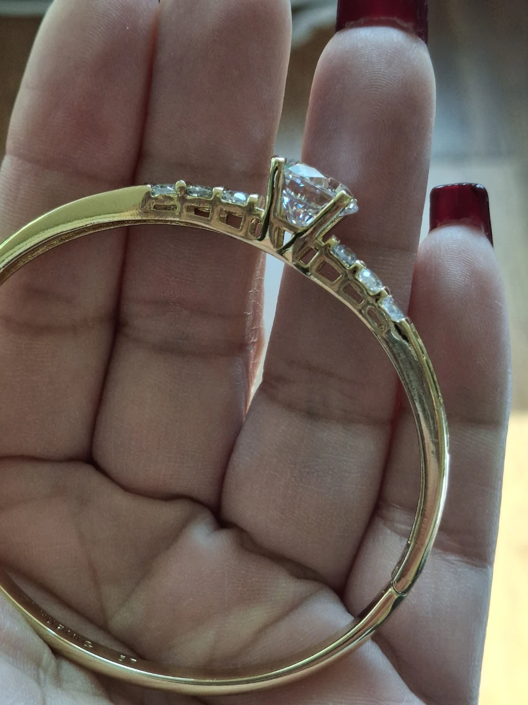 Xuping Gold Tone Crystal Bangle Bracelet - photo 2