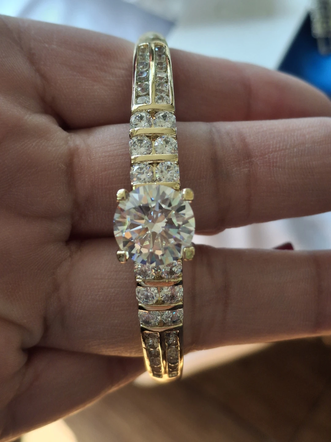 Xuping Gold Tone Crystal Bangle Bracelet - photo 3