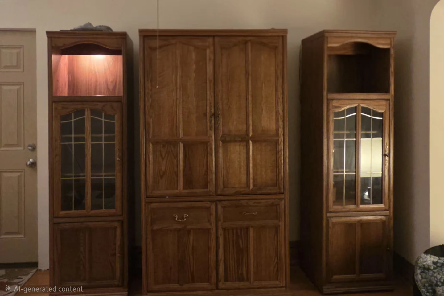 Wooden Entertainment Center Media Console Unit