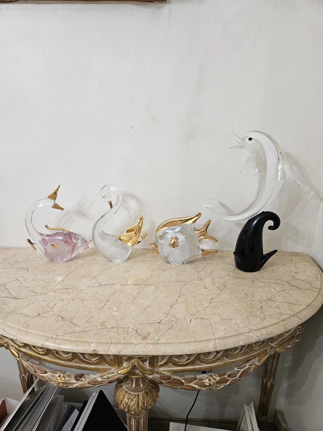 4 murano made in italy glass Figurines