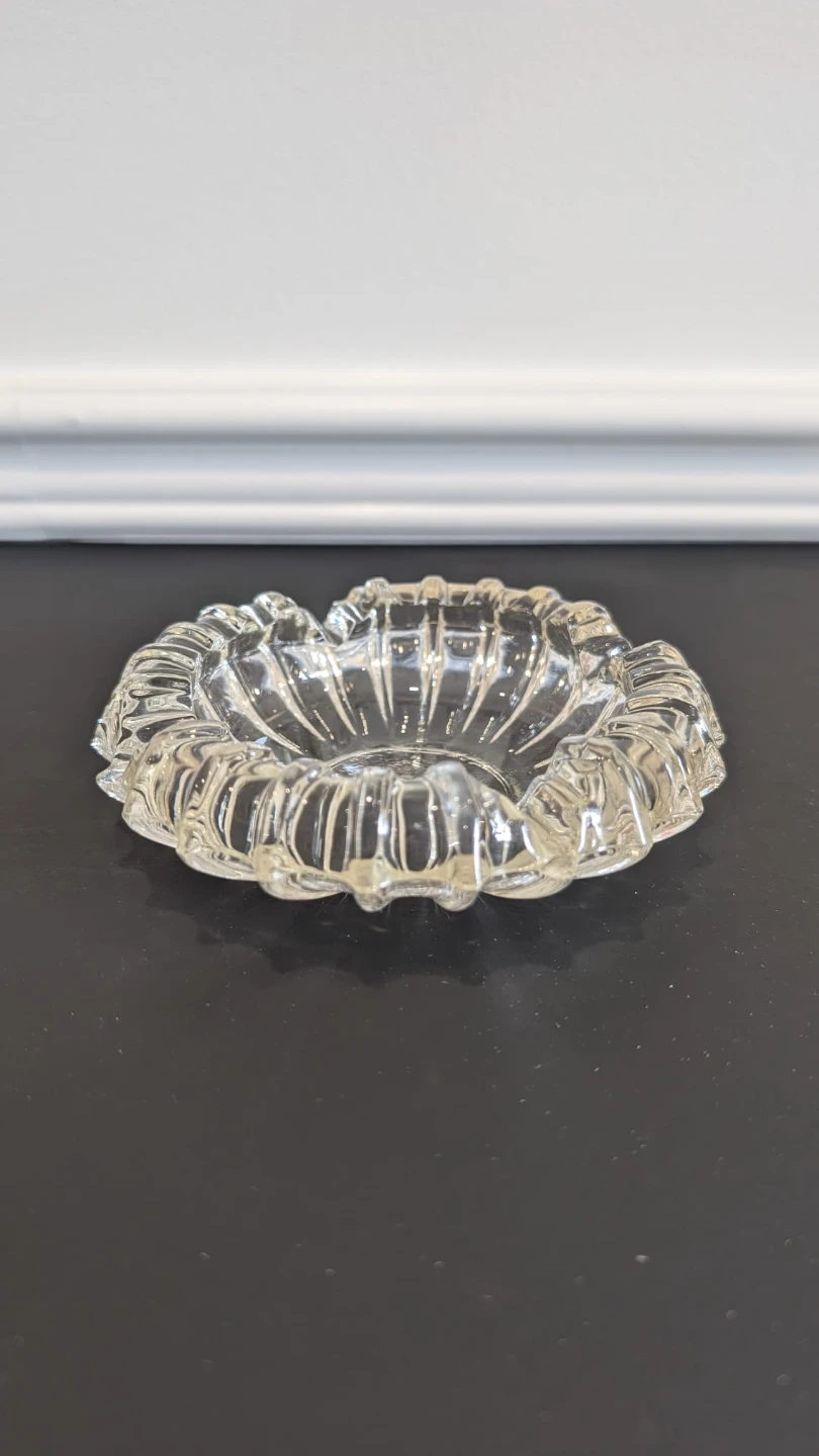Vintage Clear Glass / crystal Ashtray