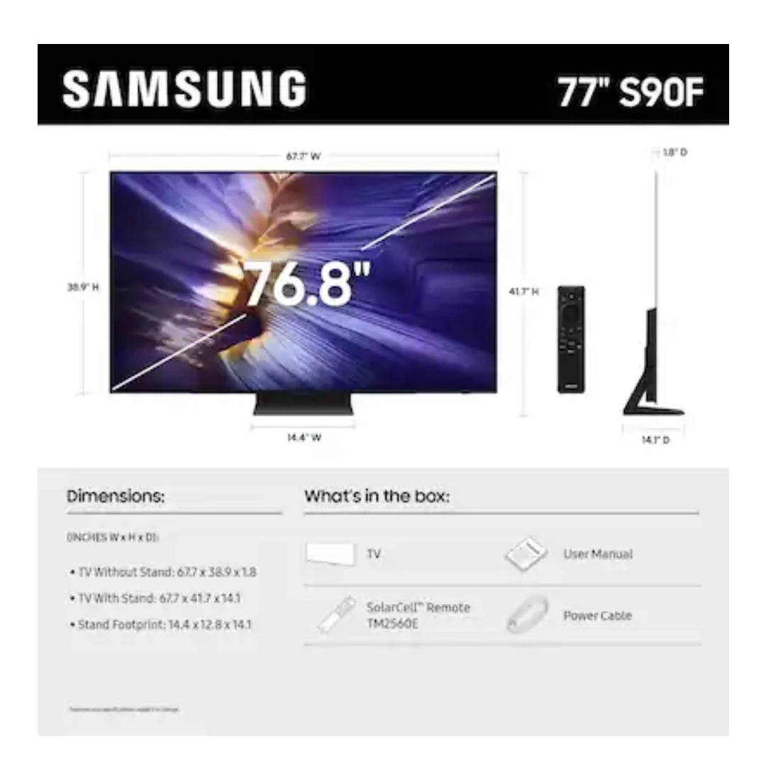 Samsung 77" S90F OLED TV " NEW " - photo 3