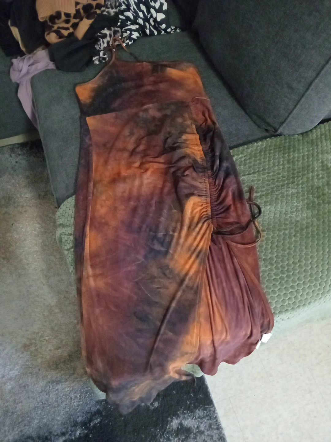 Tie-dye Ruched one strap drese