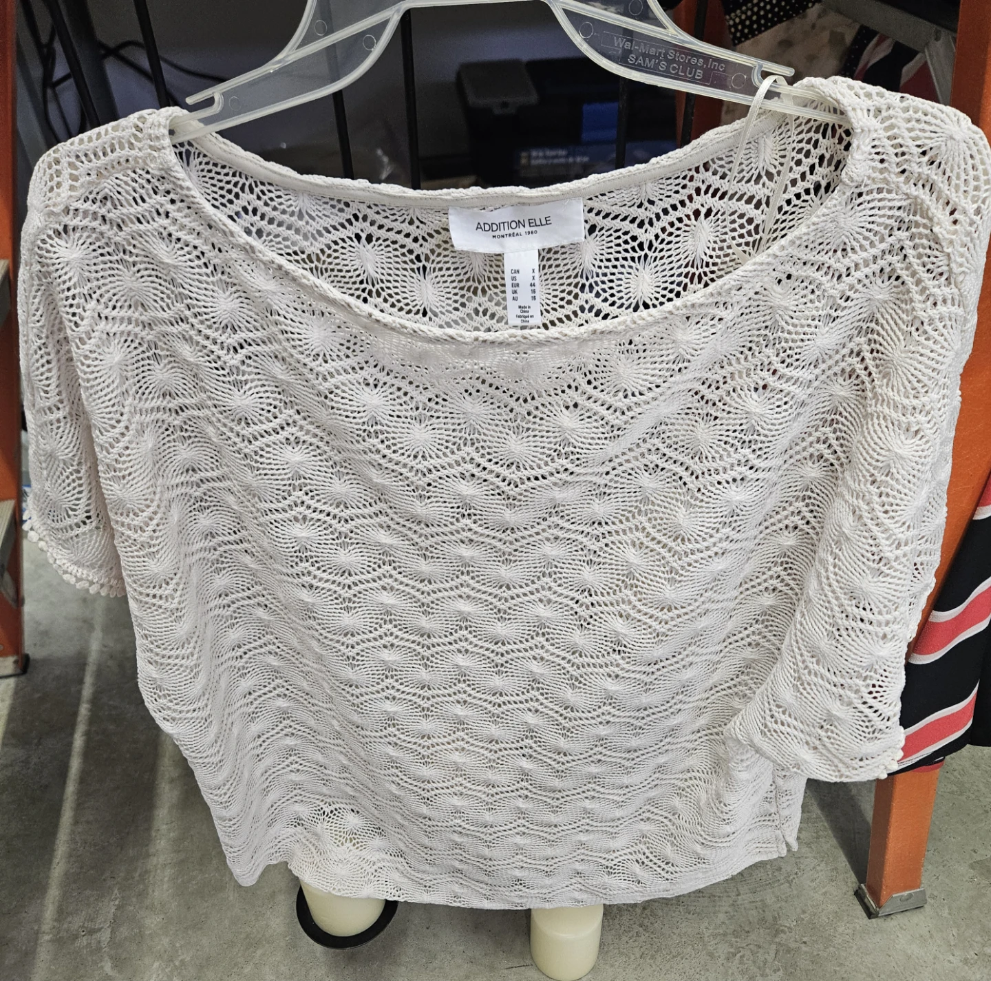 Addition Elle Cream Crochet Knit Top - Size X