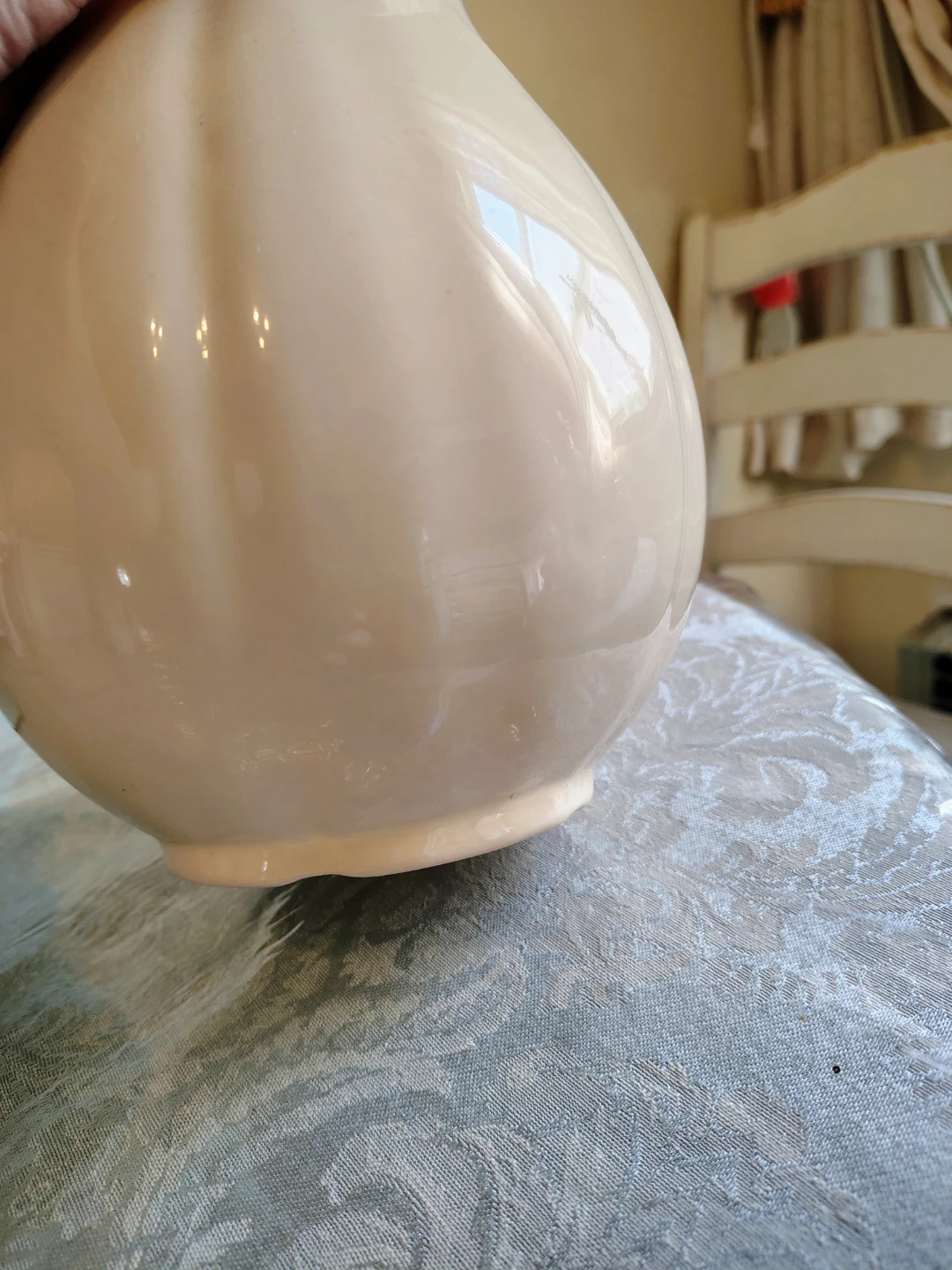 Cream Ceramic Shabby Chic Fluted Vase - photo 5