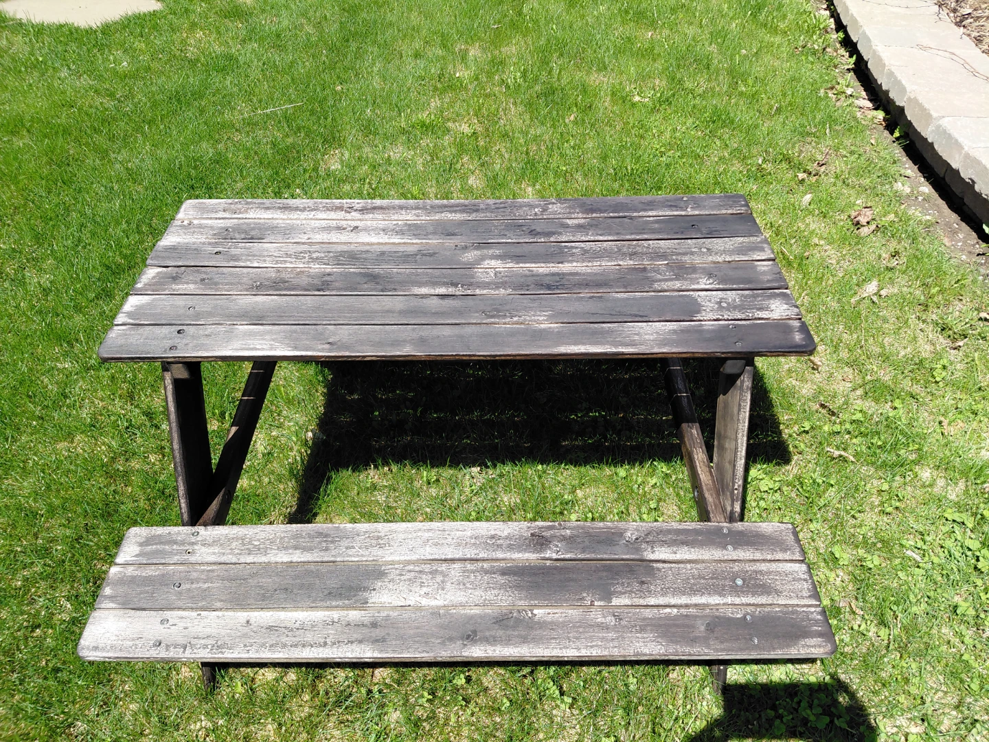 Wooden Picnic Table rustic finish - photo 2