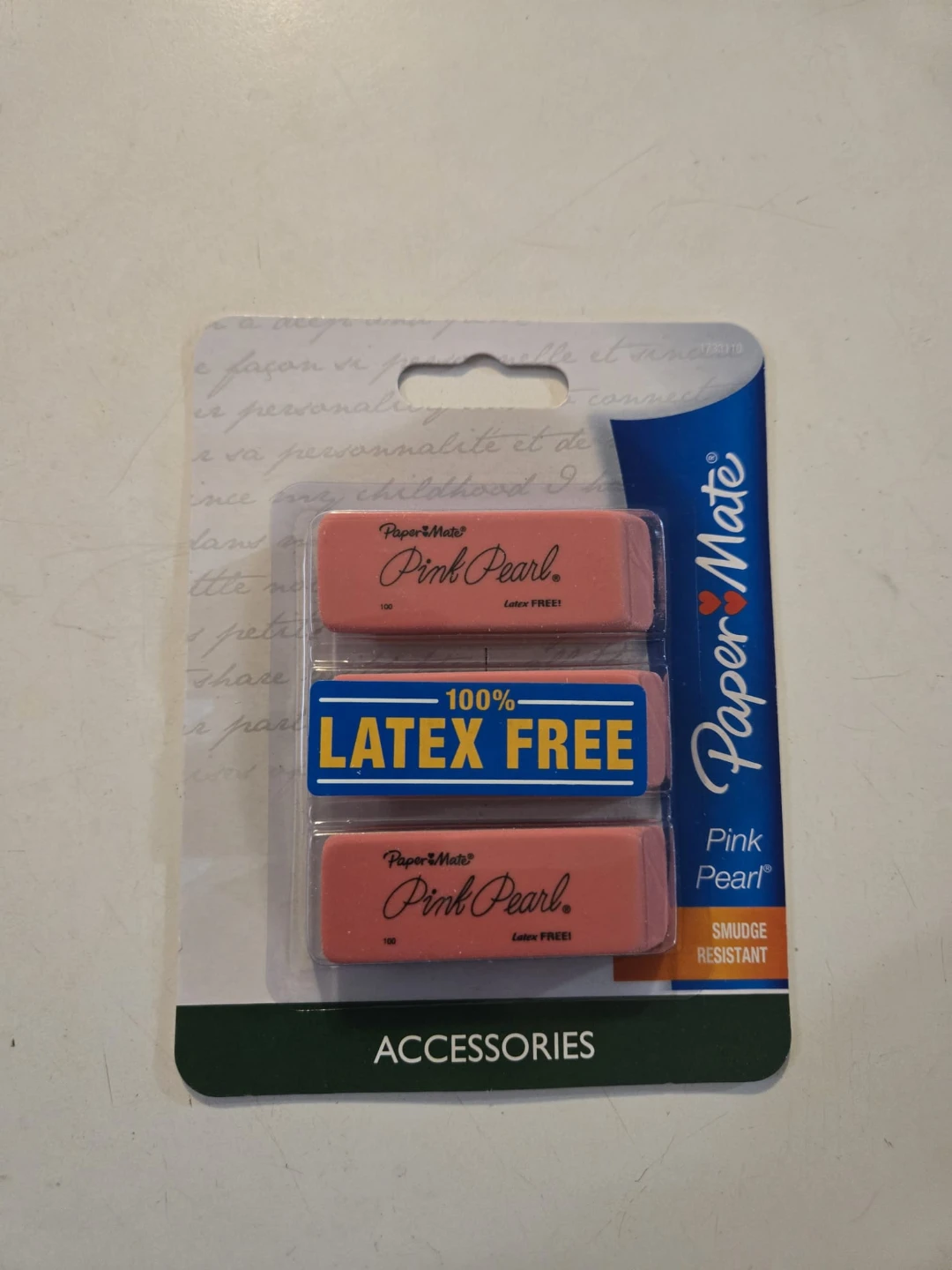 Paper Mate Pink Pearl Erasers - Pack of 3