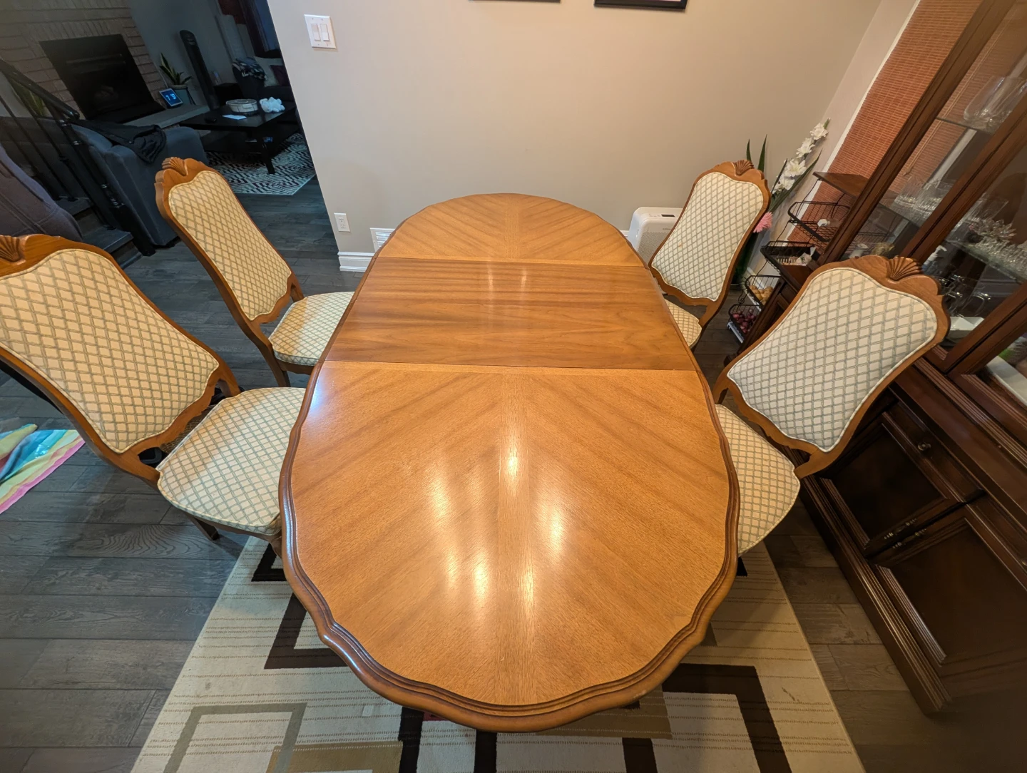 Wooden Dining Table and 4 Chairs Set
