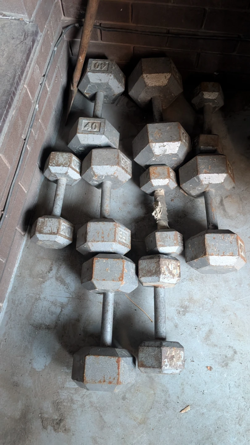 Set of Hex Dumbbells