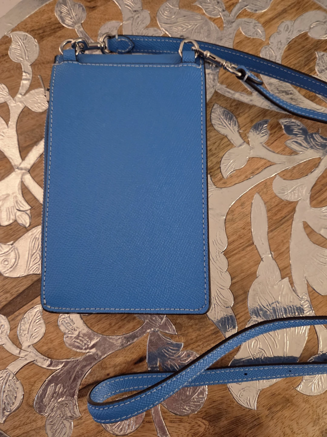 Coach Blue Leather North/South Phone Crossbody Bag - photo 3
