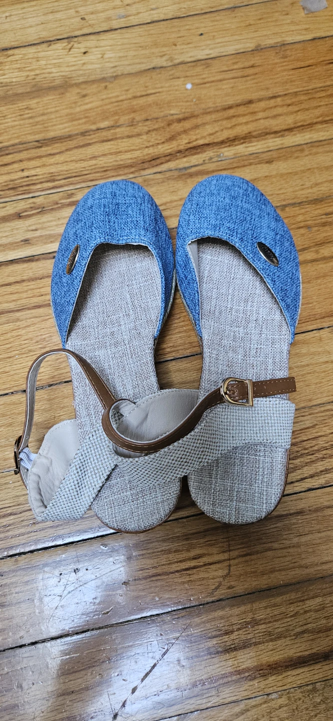 Blue and Tan Espadrille Sandals - photo 2