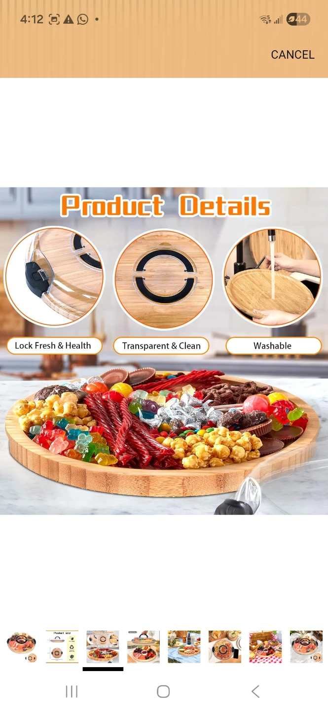 Bamboo Charcuterie Board with Lid - photo 3