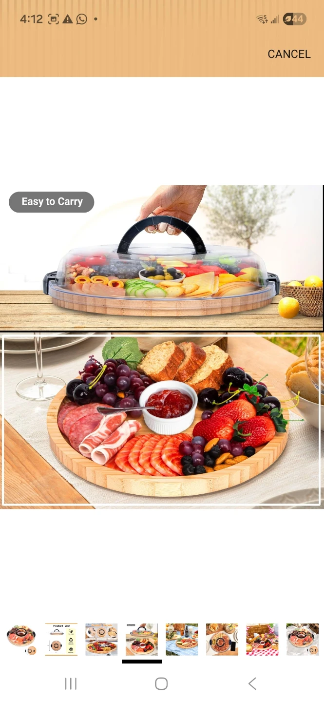 Bamboo Charcuterie Board with Lid - photo 4