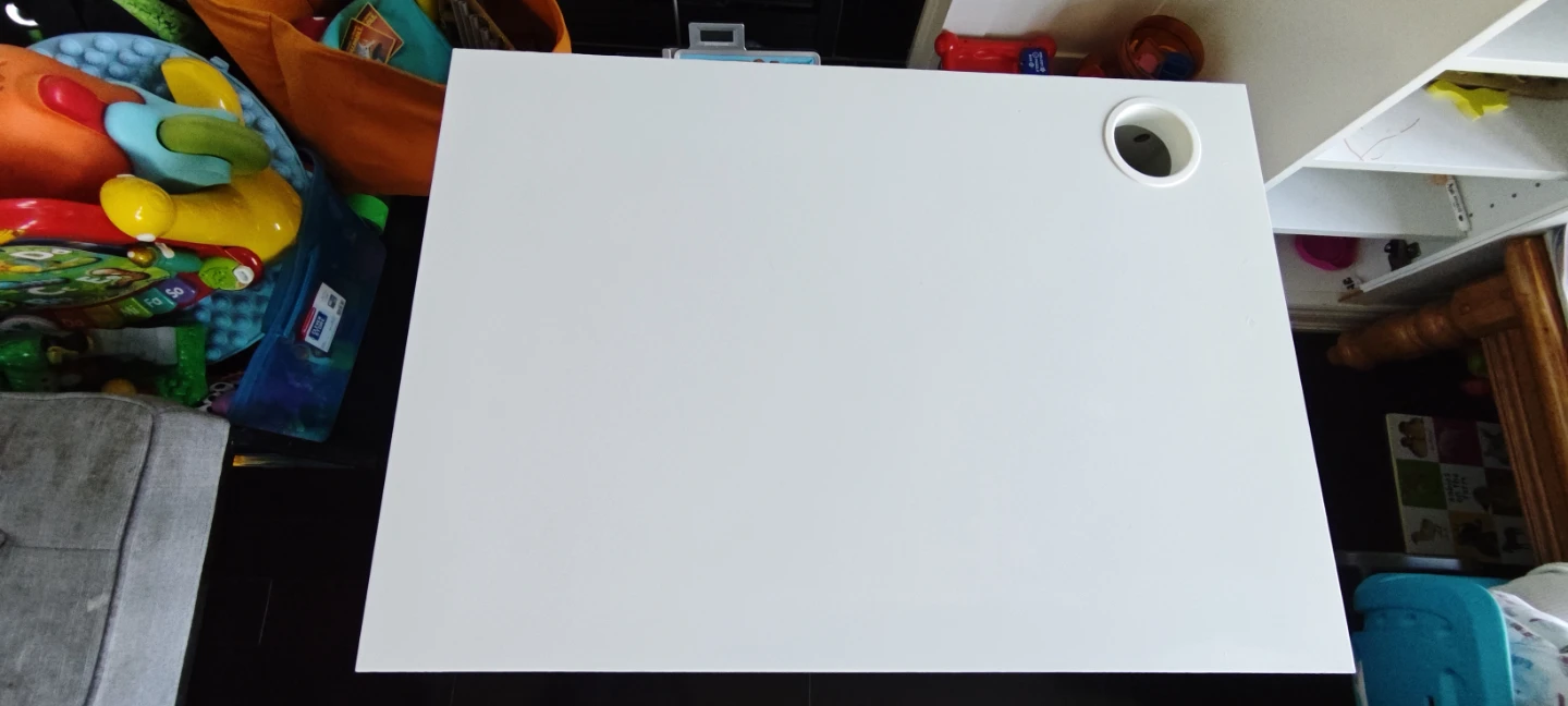White Desk with Drawer and Cup Holder - photo 4
