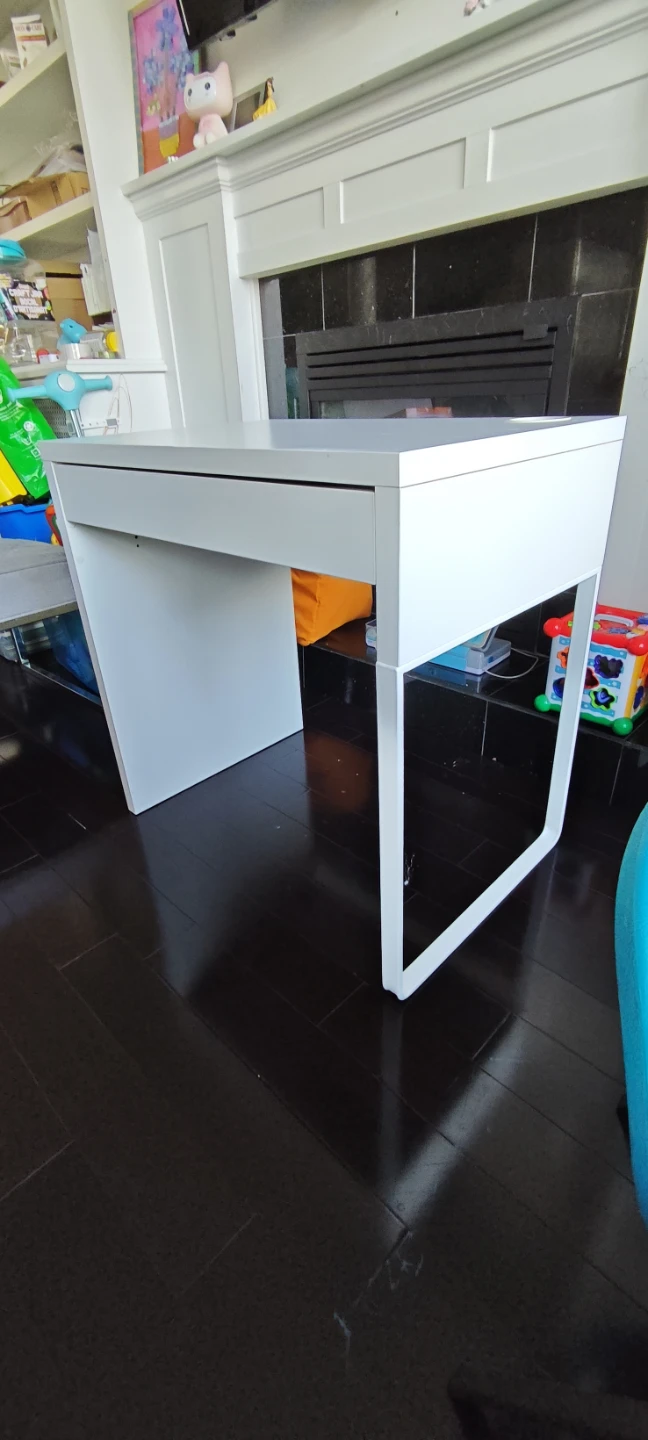 White Desk with Drawer and Cup Holder - photo 5
