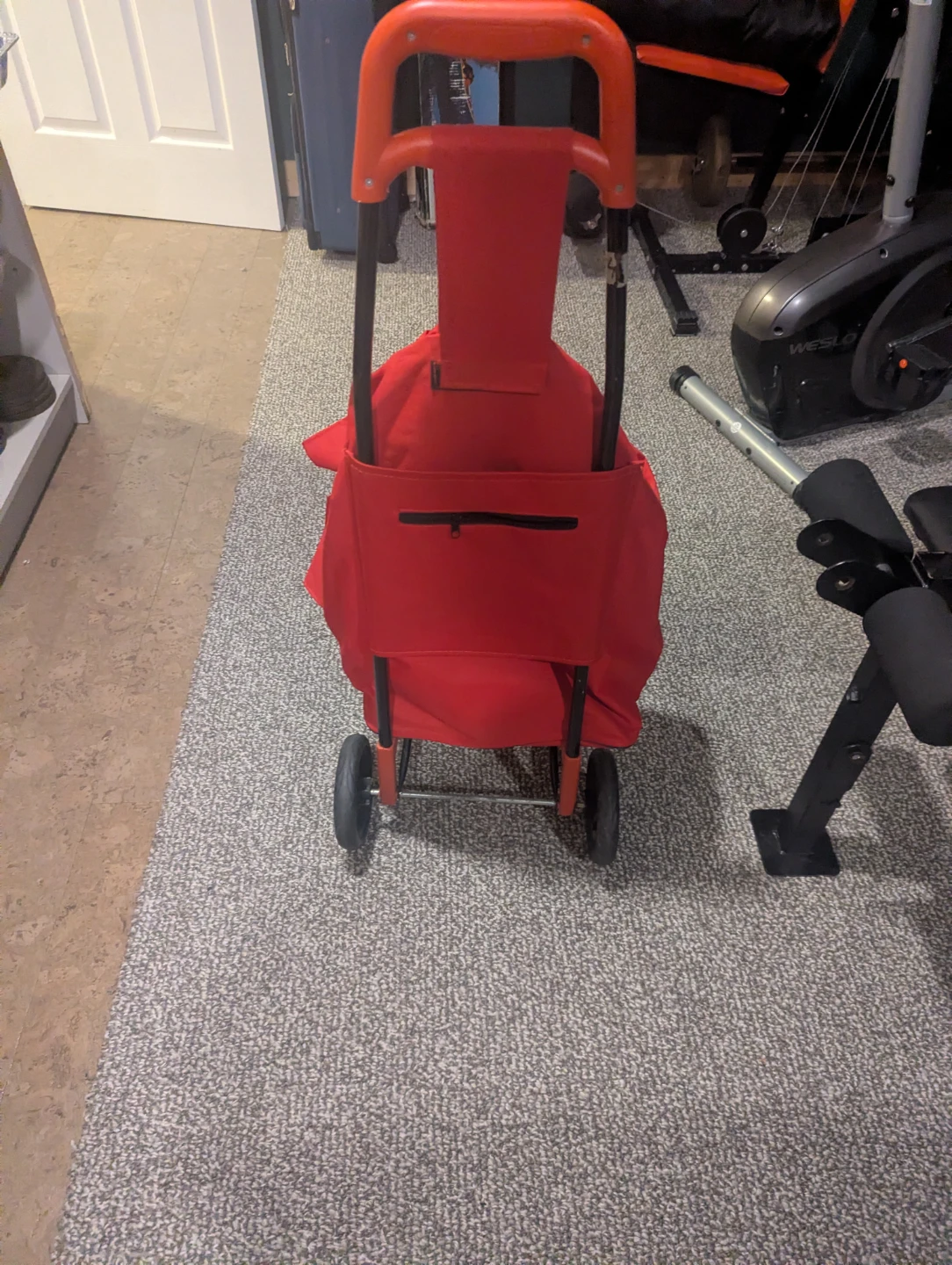 Red Shopping Cart with Wheels