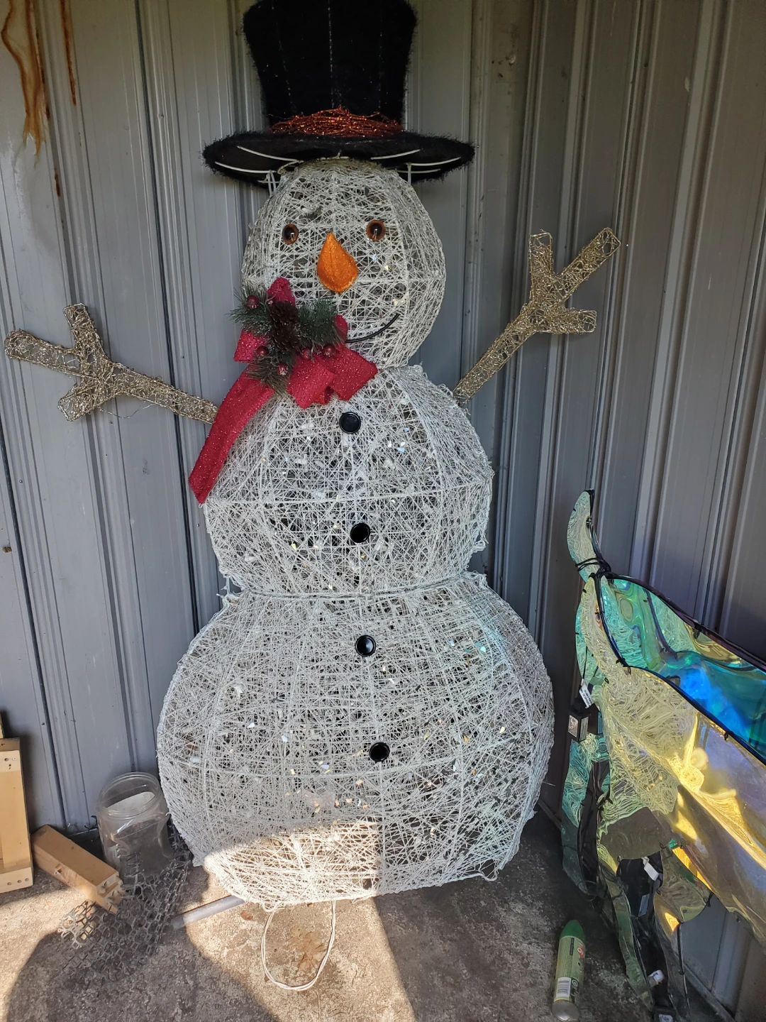 Christmas decorations - reindeer, sleigh, and snowman
