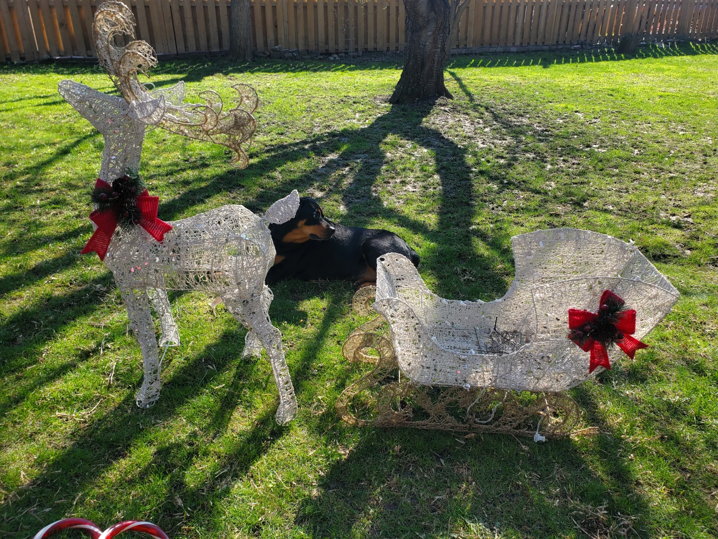 Christmas decorations - reindeer, sleigh, and snowman - photo 2