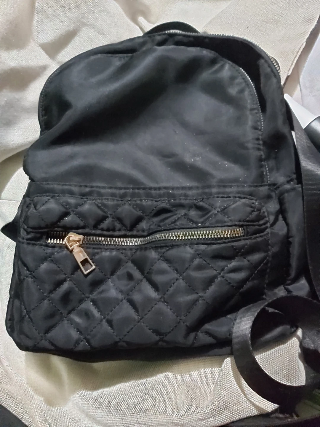 Black Quilted Backpack