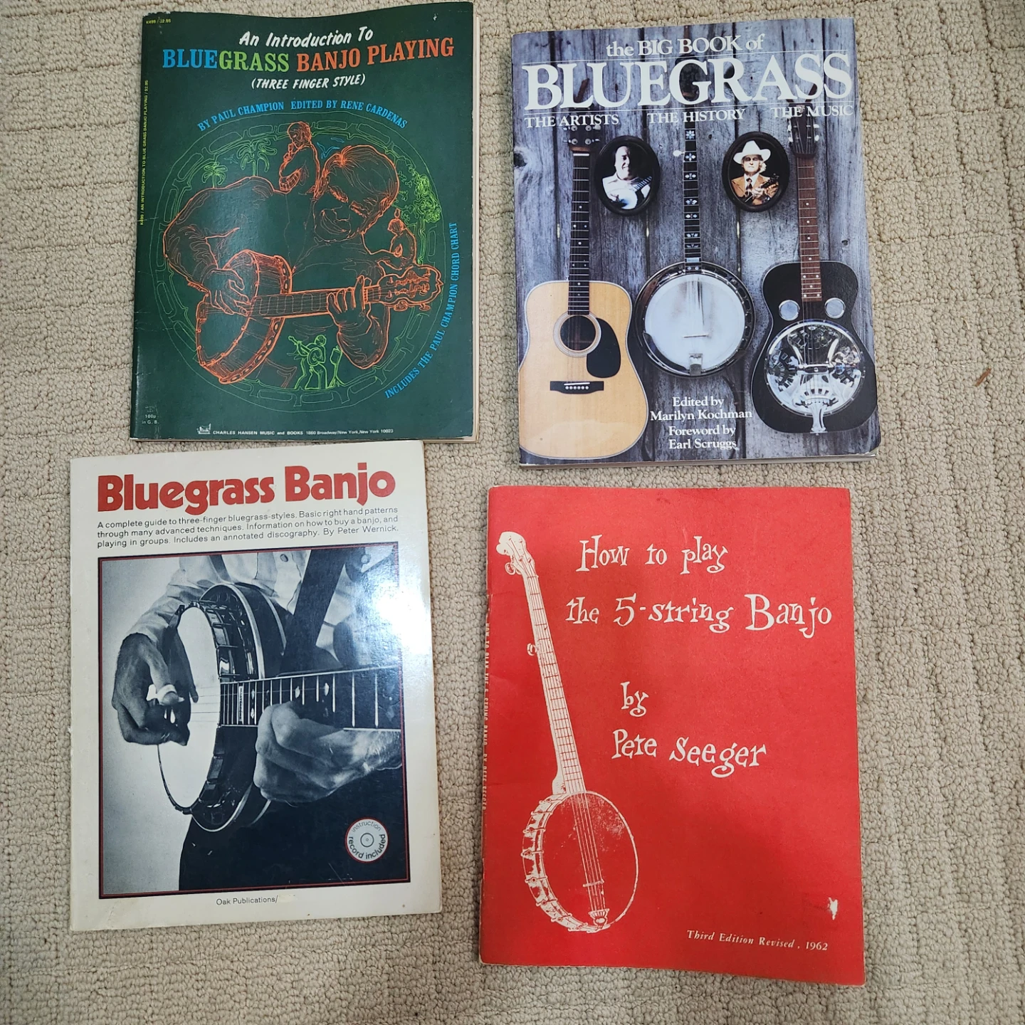 Lot of 4 Bluegrass and Banjo Playing Book & Music