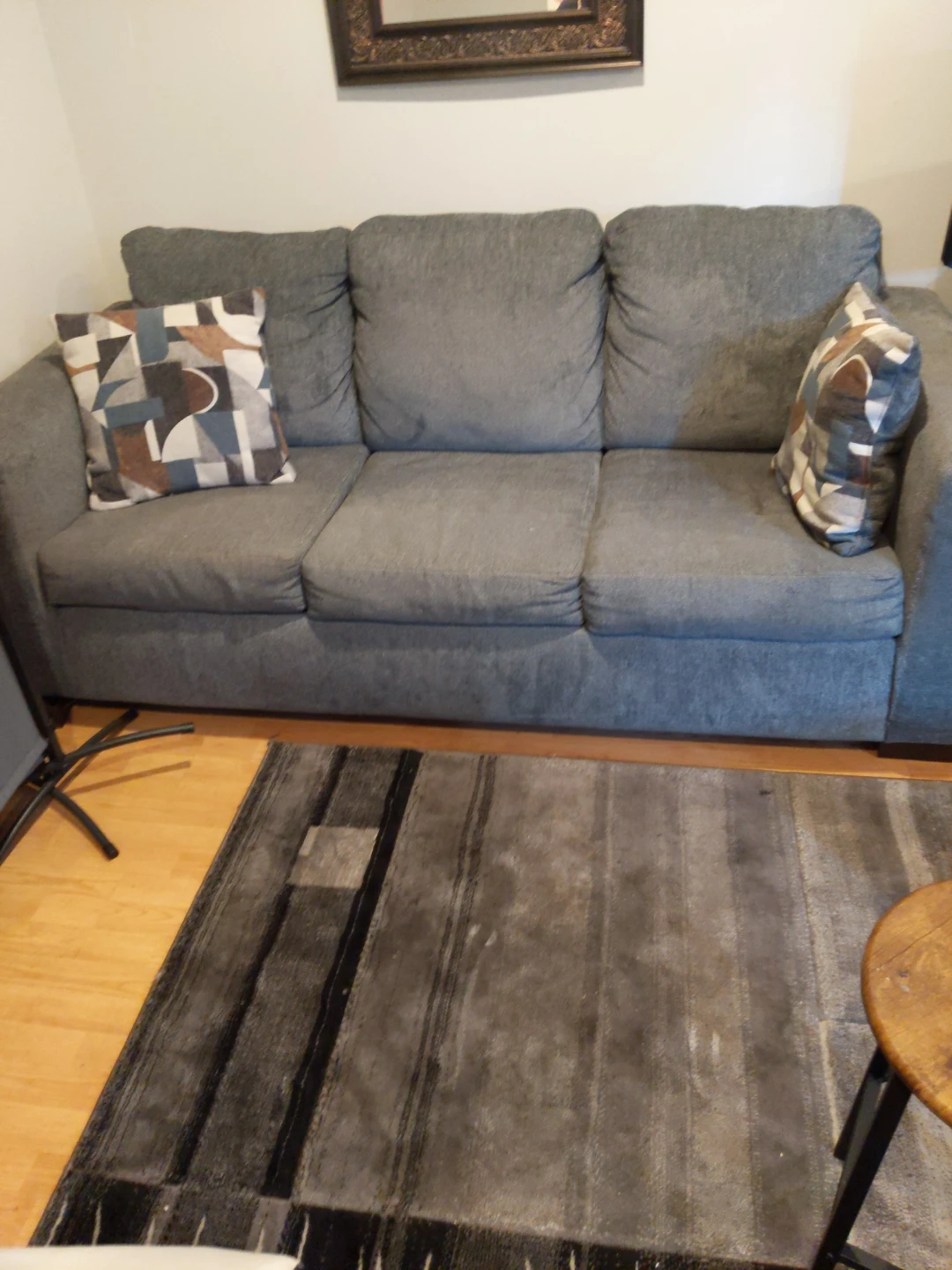 Gray 3-Seater Sofabed with Throw Pillows